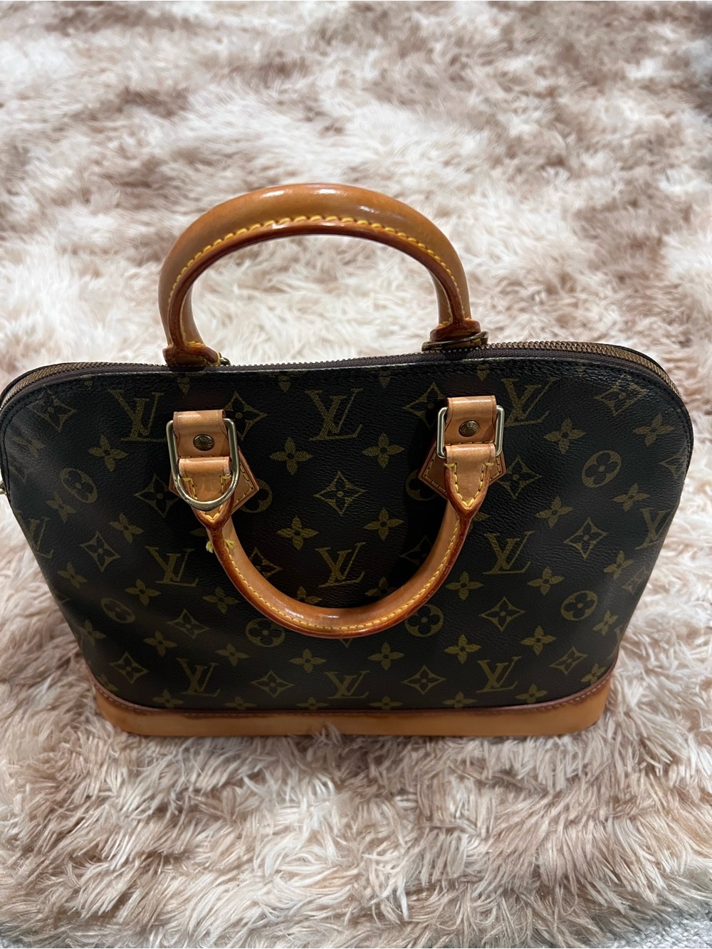Louis Vuitton Monogram Canvas Satchel with Vachetta Trim